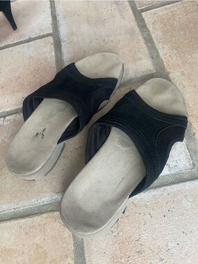 Route 66 Women's Black Slide Sandals - Comfortable Casual Slip-Ons